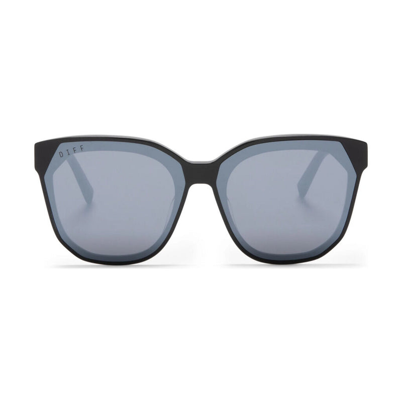 Diff Eyewear Gia Sunglasses | Black + Grey Mirror Lens