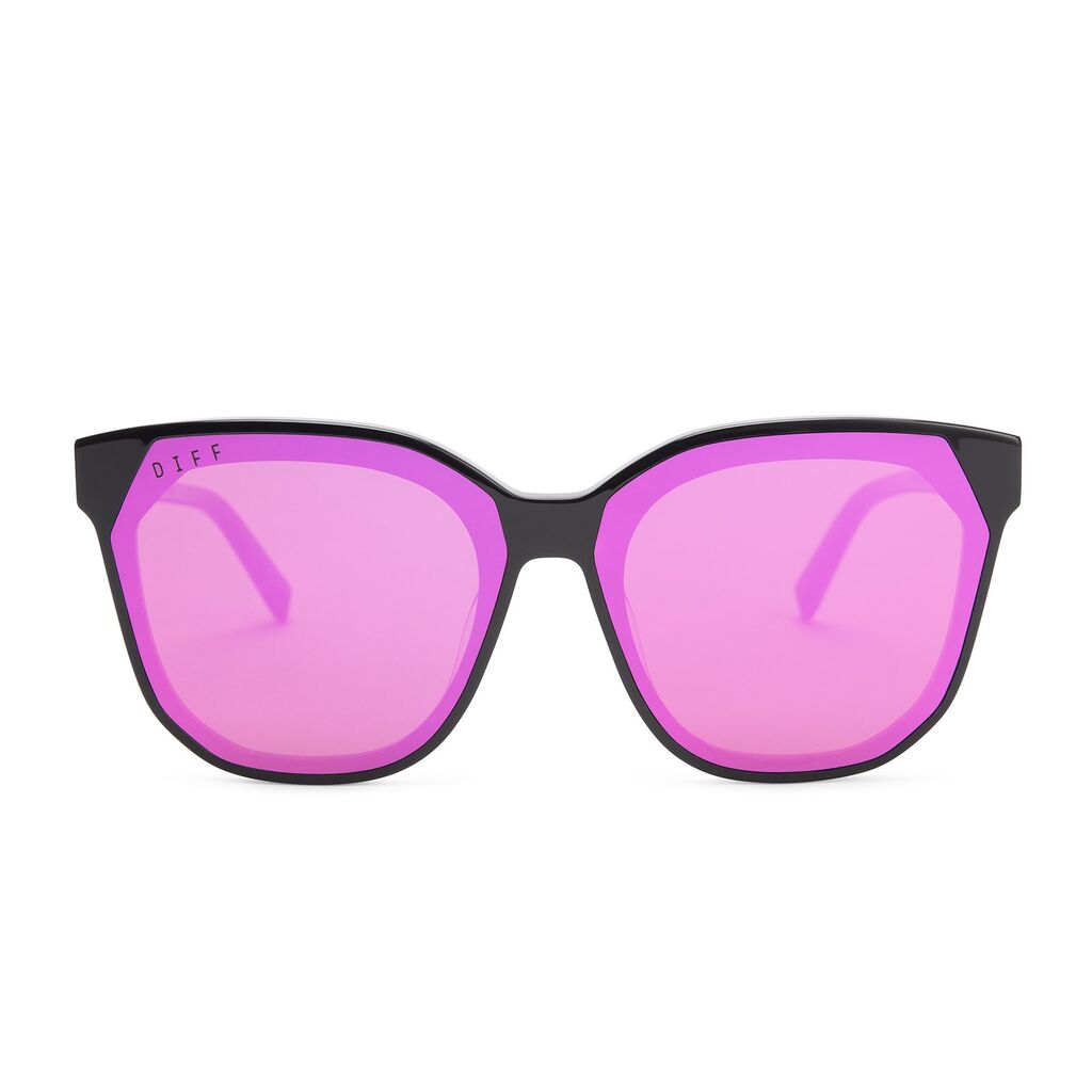 Diff Eyewear Gia Sunglasses | Black + Pink Mirror Lens – Sportique