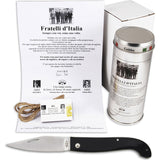 Coltellerie Berti Maremmano Fratelli D'Italia Pocket Knife | Black Lucite Handle