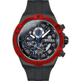 Brera Milano Supersportivo Evo Chronograph Watch | Black/Red IP/Black Strap