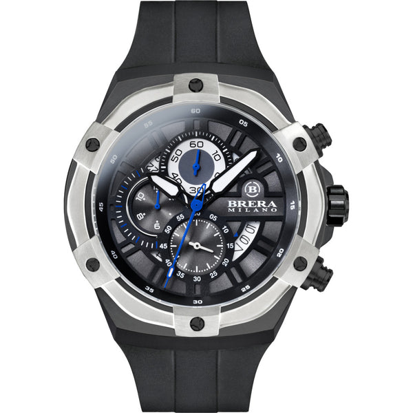 Brera Milano Supersportivo Evo Chronograph Watch | Black/Stainless Steel