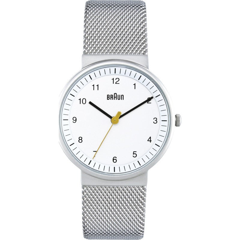 Braun BN0031 White Classic Women's Watch | Steel Mesh BN0031WHSLMHL
