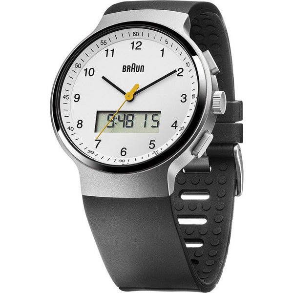 Braun BN0159 White Ani-Digi Chronograph Men's Watch | Rubber BN0159WHBKG