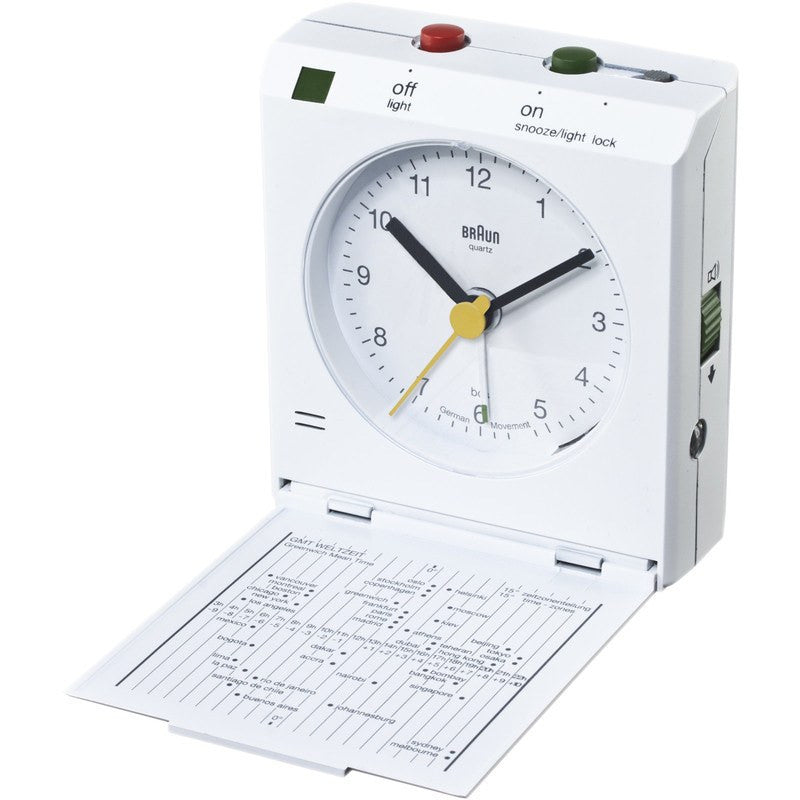 Braun Travel Alarm Clock White BNC005WH Sportique