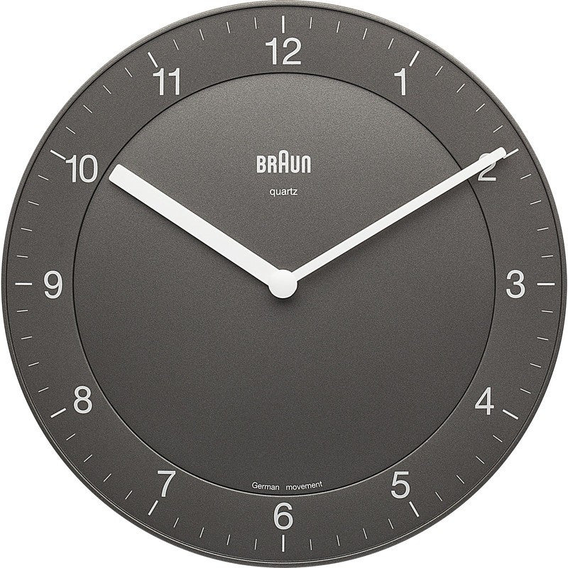 Braun Classic Analog Wall Clock | Grey BNC006-GY