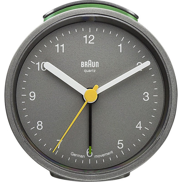 Braun Analog Round Alarm Clock | Grey