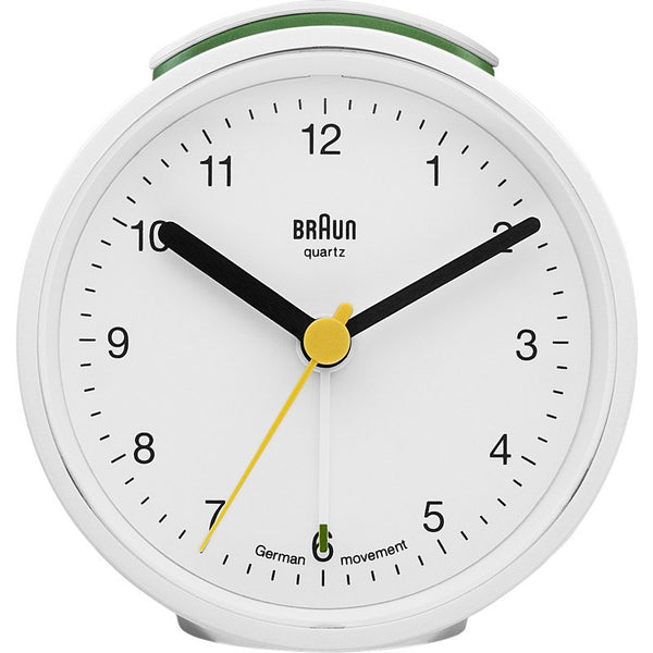 Braun Analog Round Alarm Clock | White