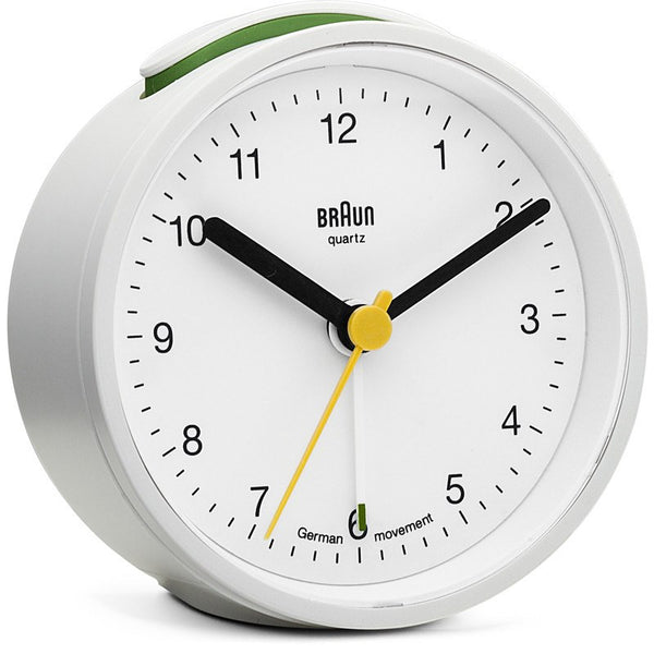 Braun Analog Round Alarm Clock | White BNC012WH