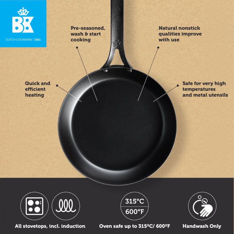 BK Open 8" Frypan | Black Steel