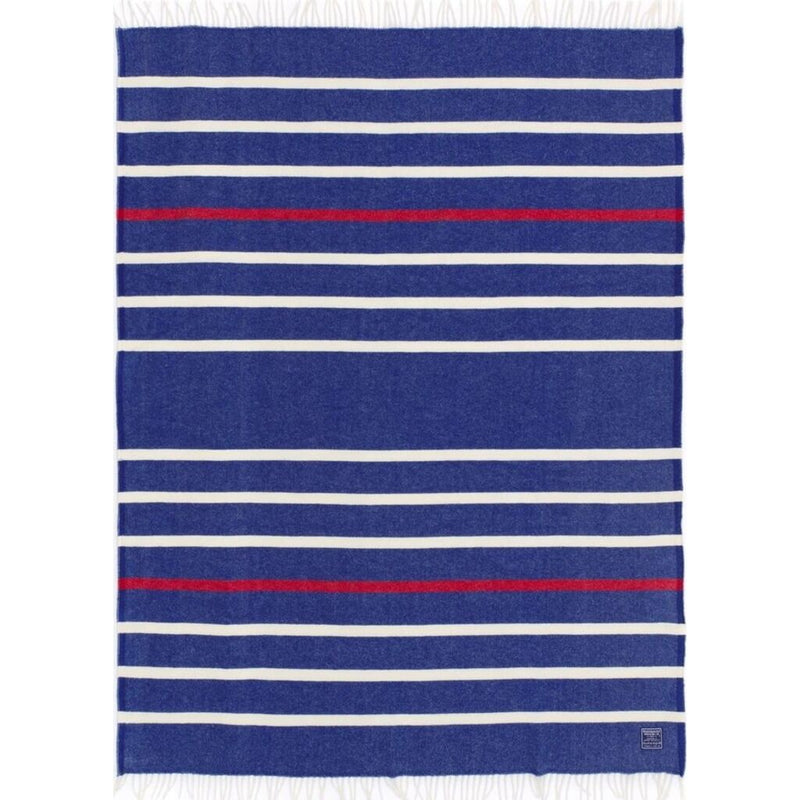 Faribault Nisswa Stripe Wool Throw | Admiral Blue
