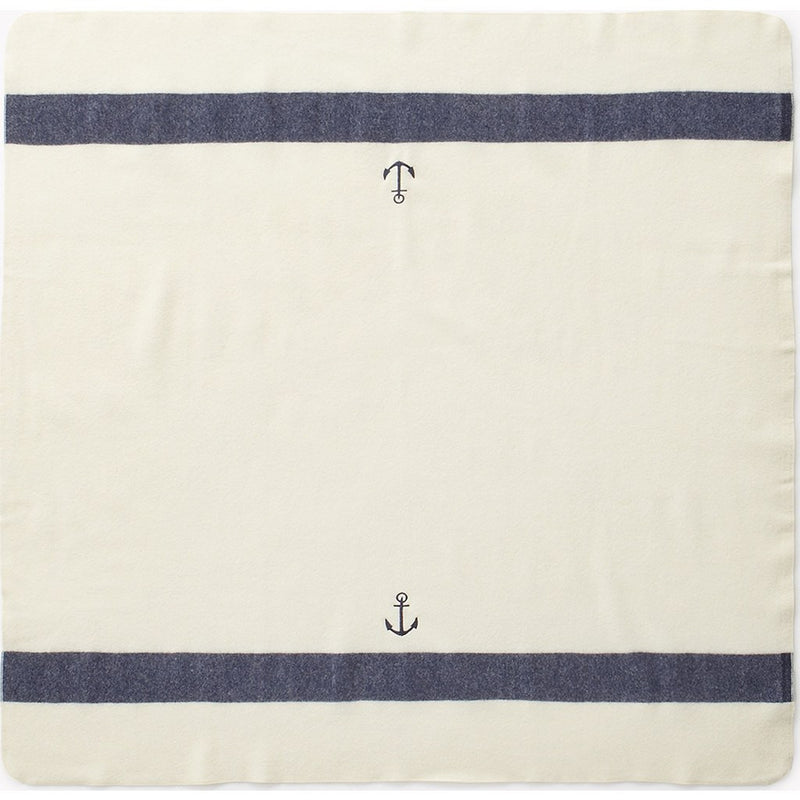 Faribault Baby Anchor Wool Blanket | Cream/Navy 8878 Baby 45x45