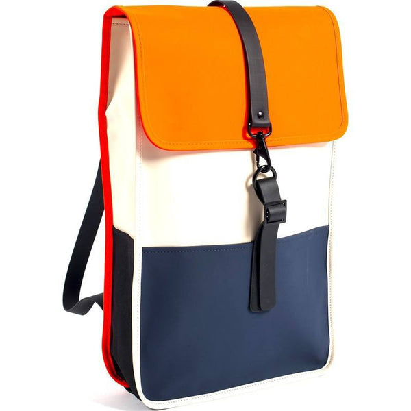 RAINS Waterproof Backpack | Sand/Orange/Blue