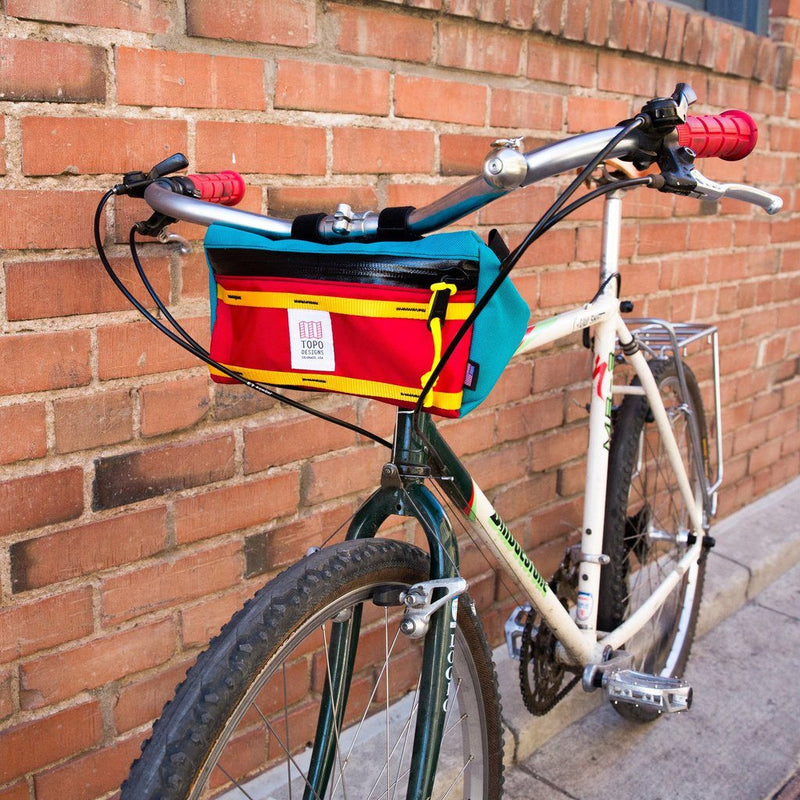 Topo Designs Velcro Waterproof Bike Bag | Turquoise/Red