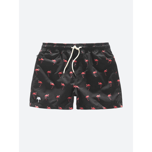 Oas Black Flamingo Swim Shorts 