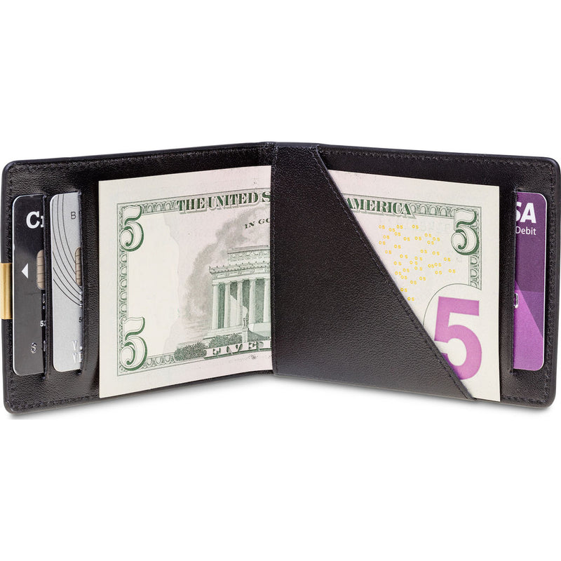 DUN Wallets Original Leather Bi-Fold Wallet| Black/Gold- DUN01BLG