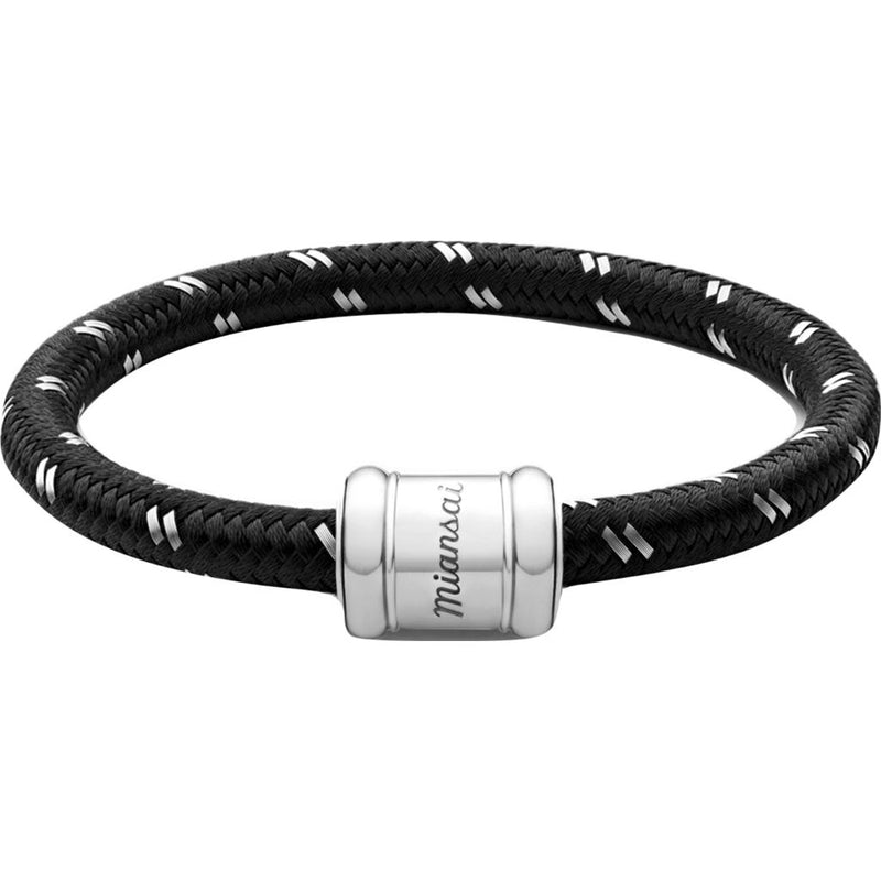 Miansai Single Rope Casing Bracelet | Stainless Steel/Black 101-0154-011