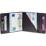 DUN Wallets Original Leather Bi-Fold Wallet  | Black/Gun Metal- DUN01BLE