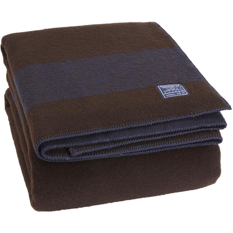 Faribault Summit Stripe Blanket  Brown/Heather Navy B3DFBN1014