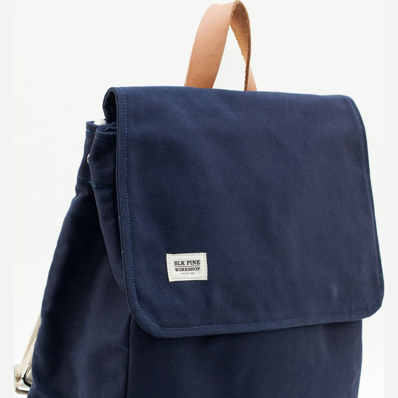 Blk Pine Classic Canvas Canoe Pack Backpack | Navy