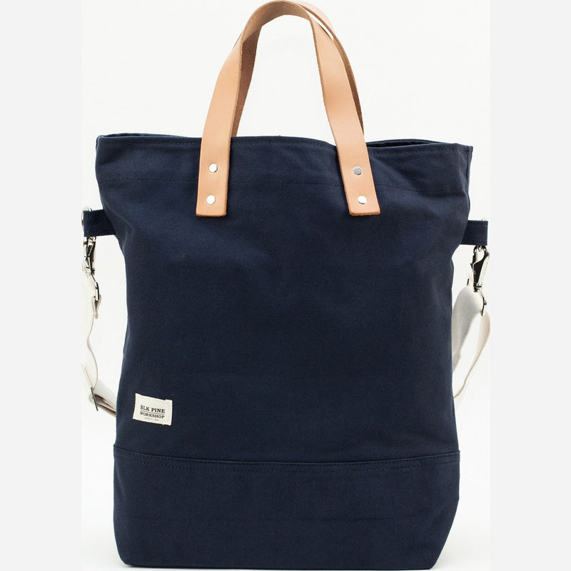 Blk Pine Classic Canvas & Leather Tall Tote Bag | Navy