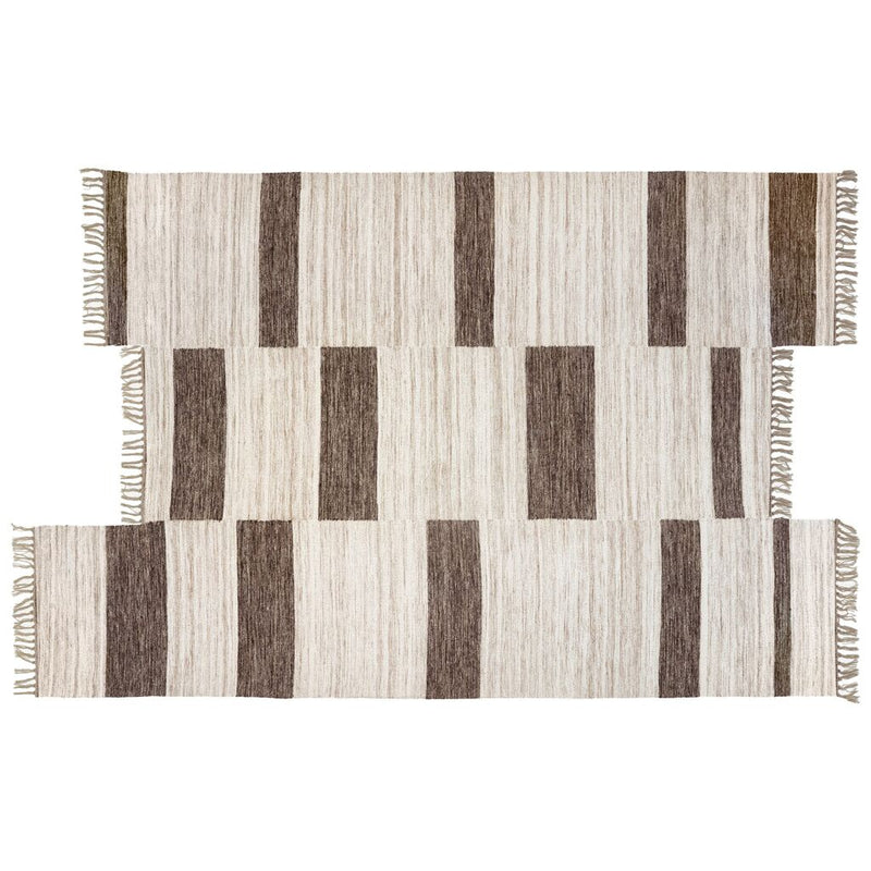 Revival Rugs Block Panel Flatweave Wool Rug | Oat