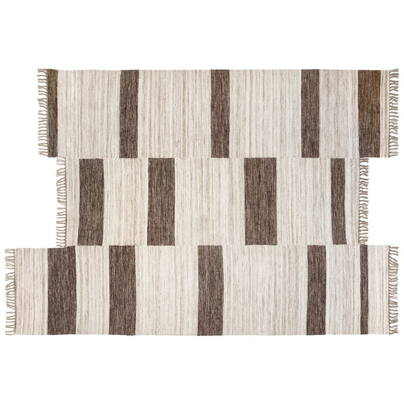 Revival Rugs Block Panel Flatweave Wool Rug | Oat