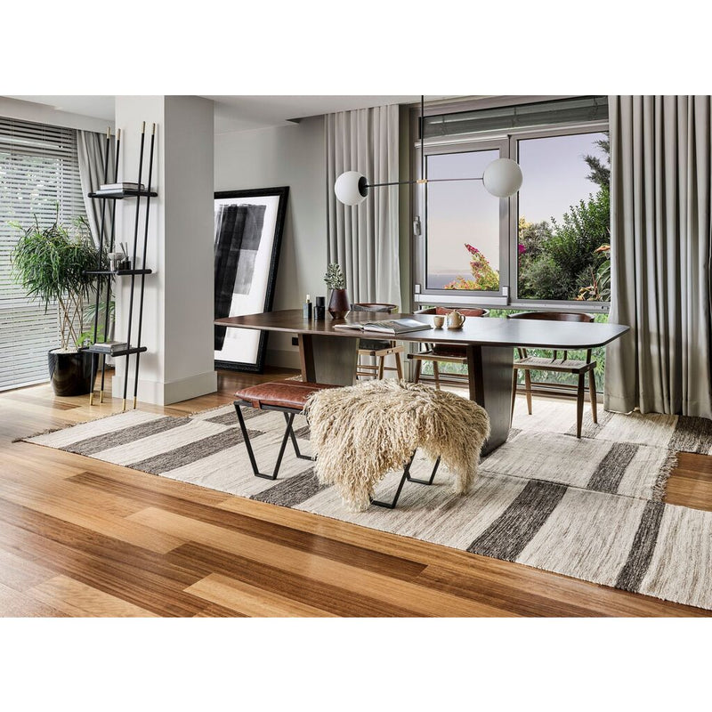 Revival Rugs Block Panel Flatweave Wool Rug | Oat