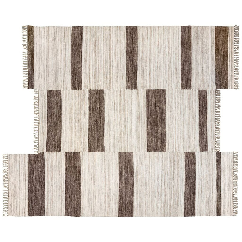 Revival Rugs Block Panel Flatweave Wool Rug | Oat