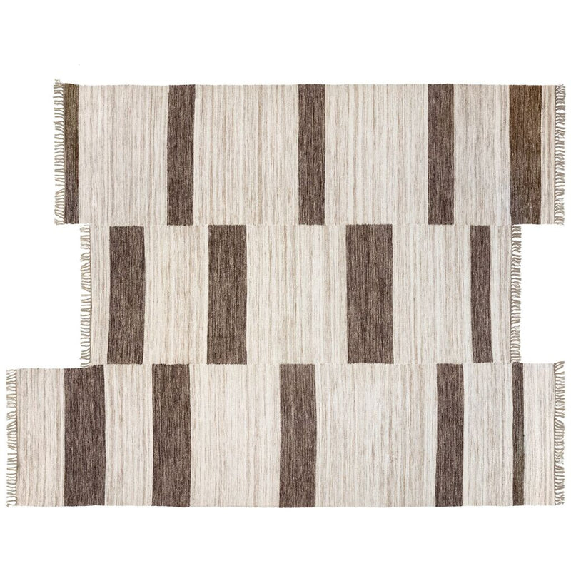 Revival Rugs Block Panel Flatweave Wool Rug | Oat