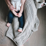 Zestt Boho Organic Knit Throw | Light Grey