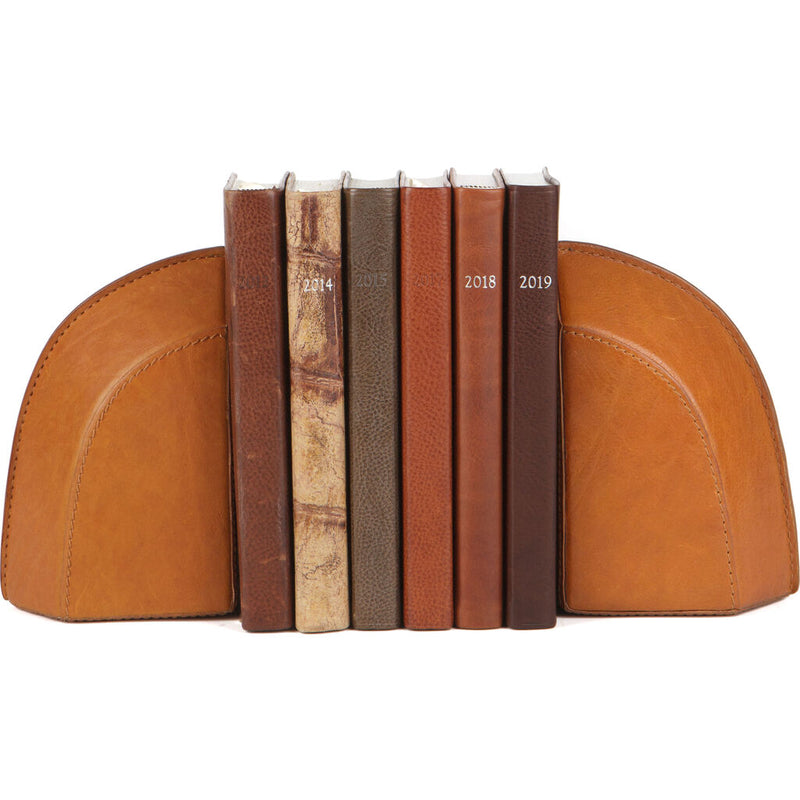 Moore & Giles Leather Bookends | Modern Saddle