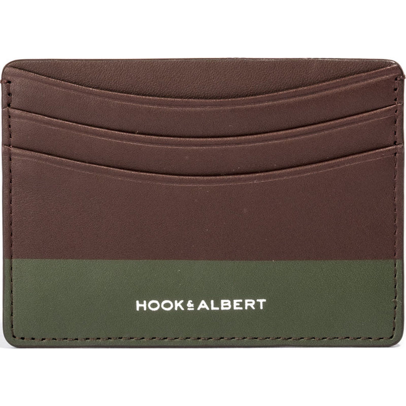 Hook & Albert Color Dipped Card Holder Wallet | Brown & Olive LCHCDBRN-OLV-OS