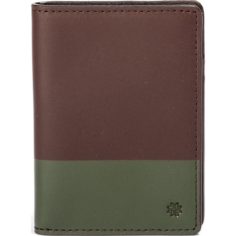 Hook & Albert Color Dipped Vertical Bi-Fold Wallet | Brown & Olive VBFCDBRN-OLV-OS