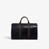 Hook & Albert Men's Garment Weekender Leather Bag | Black/Brown GWNPBK-BRN-LTH