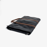 Hook & Albert Men's Garment Weekender Leather Bag | Black/Brown GWNPBK-BRN-LTH