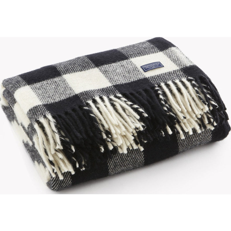 Faribault Buffalo Check Wool Throw | White/Black 1770 50" x 60"