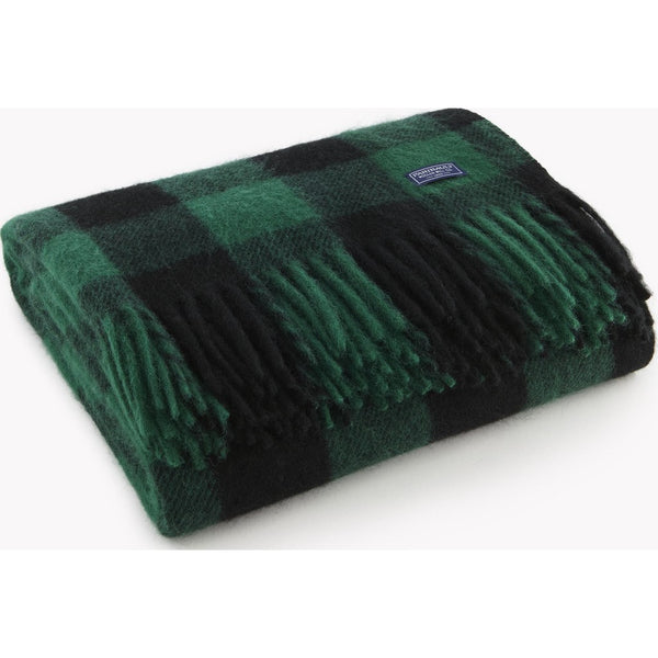 Faribault Buffalo Check Wool Throw | Green/Black 12240 50x60