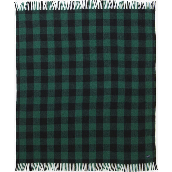 Faribault Buffalo Check Wool Throw | Green/Black 12240 50x60