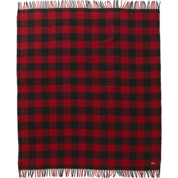 Faribault Buffalo Check Wool Throw | Red/Black 2241 50" x 60"