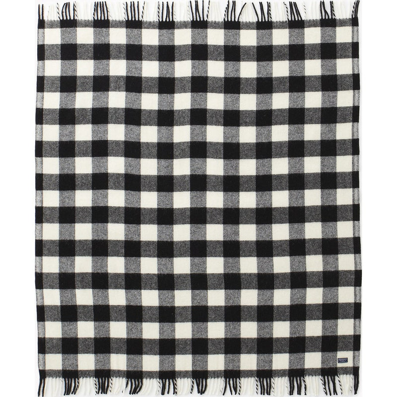 Faribault Buffalo Check Wool Throw | White/Black 1770 50" x 60"