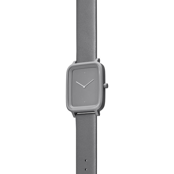 bulbul Oblong 04 Watch | Stone Grey Titanium on Grey Italian Leather OB04