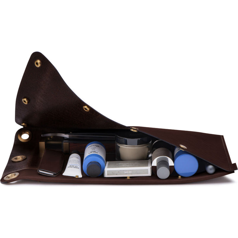 Ezra Arthur Flat Leather Dopp Kit | Malbec