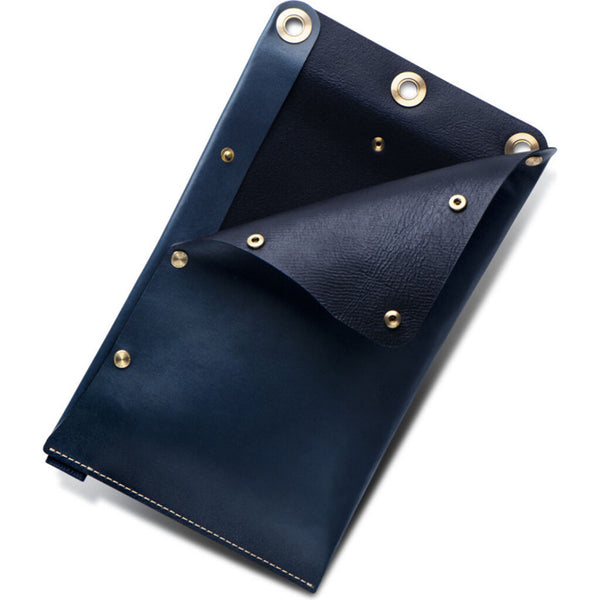 Ezra Arthur Flat Leather Dopp Kit | Navy