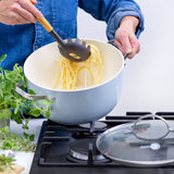 GreenPan Padova Collection 10 Piece Set, 8" Open Frypan, 11" Open Frypan, 3.2QT Covered Sauté Pan, 2QT Covered Sauce Pan, 3QT Covered Sauce Pan with lid, 5QT Covered Casserole | Light Blue