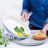 GreenPan Padova Collection 10 Piece Set, 8" Open Frypan, 11" Open Frypan, 3.2QT Covered Sauté Pan, 2QT Covered Sauce Pan, 3QT Covered Sauce Pan with lid, 5QT Covered Casserole | Light Blue