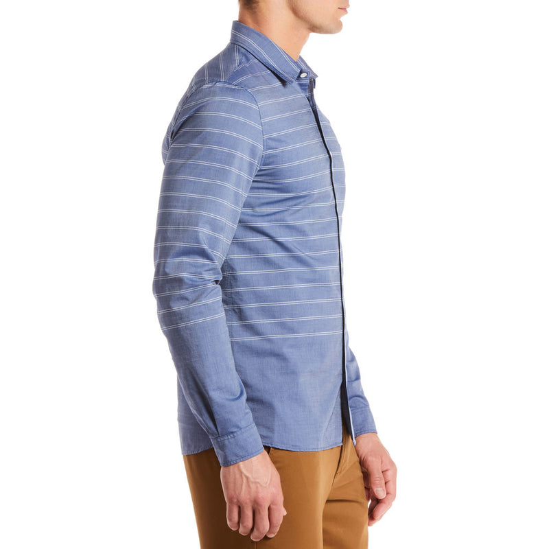 Lacoste Men's Woven Shirt | Navy Blue/Flour 