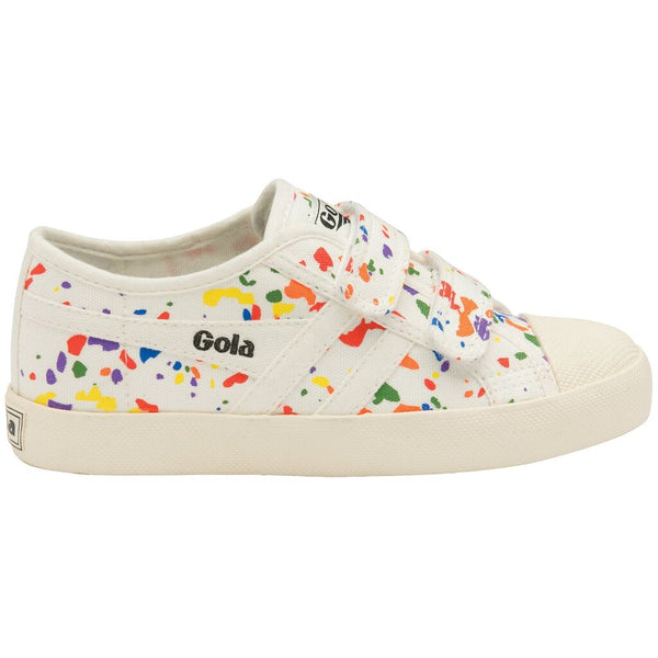 Gola Kid's Coaster Splatter Velcro Sneakers | Off White/Multi