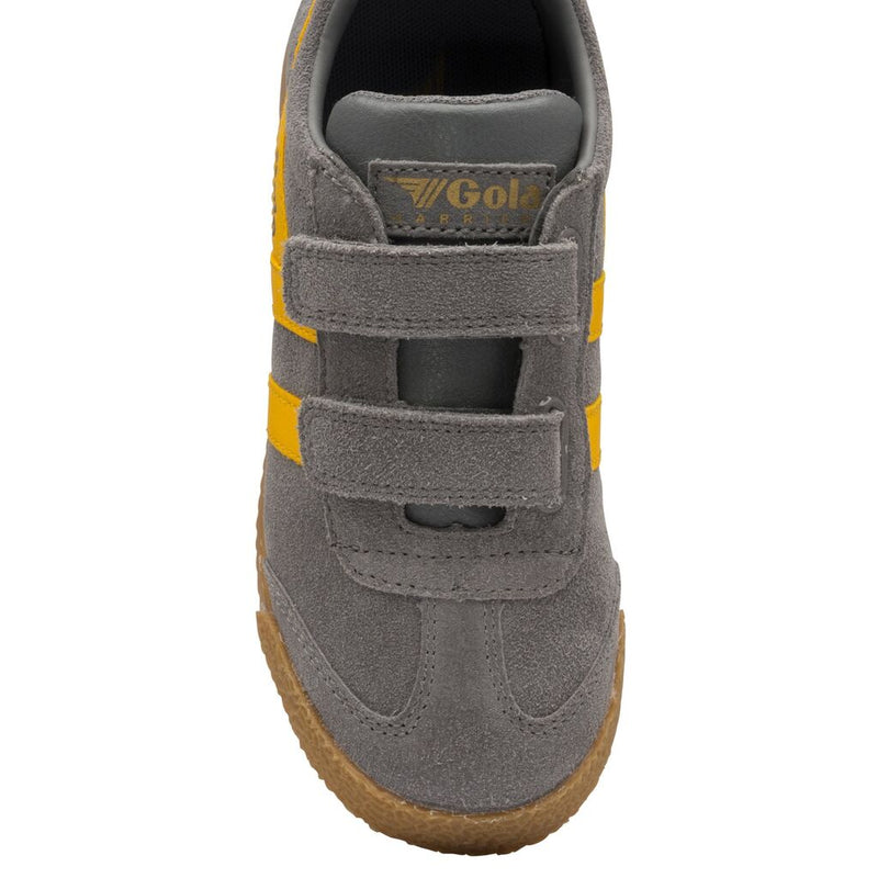 Gola Kid's Harrier Velcro Sneakers | Ash/Sun