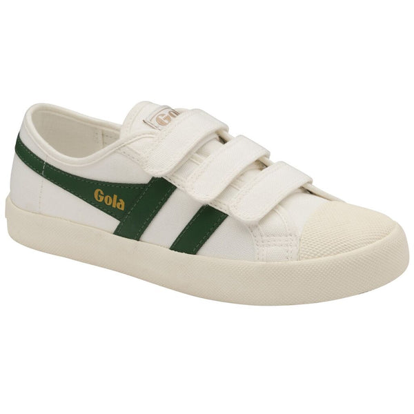 Gola Women's Coaster Velcro Sneakers | Off White/Dark Green