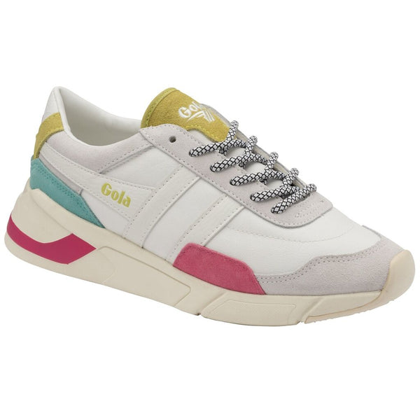 Gola Women's Eclipse Trident Sneakers | White/Fluro Pink